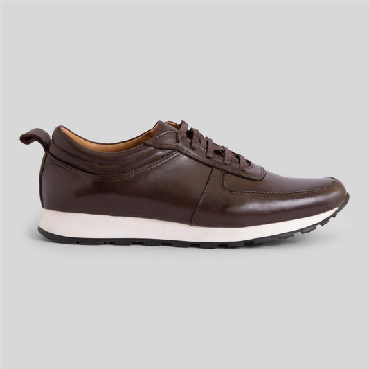 Brown Leather Runner Sneakers