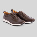 Brown Leather Runner Sneakers