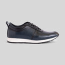 Navy Leather Runner Sneakers