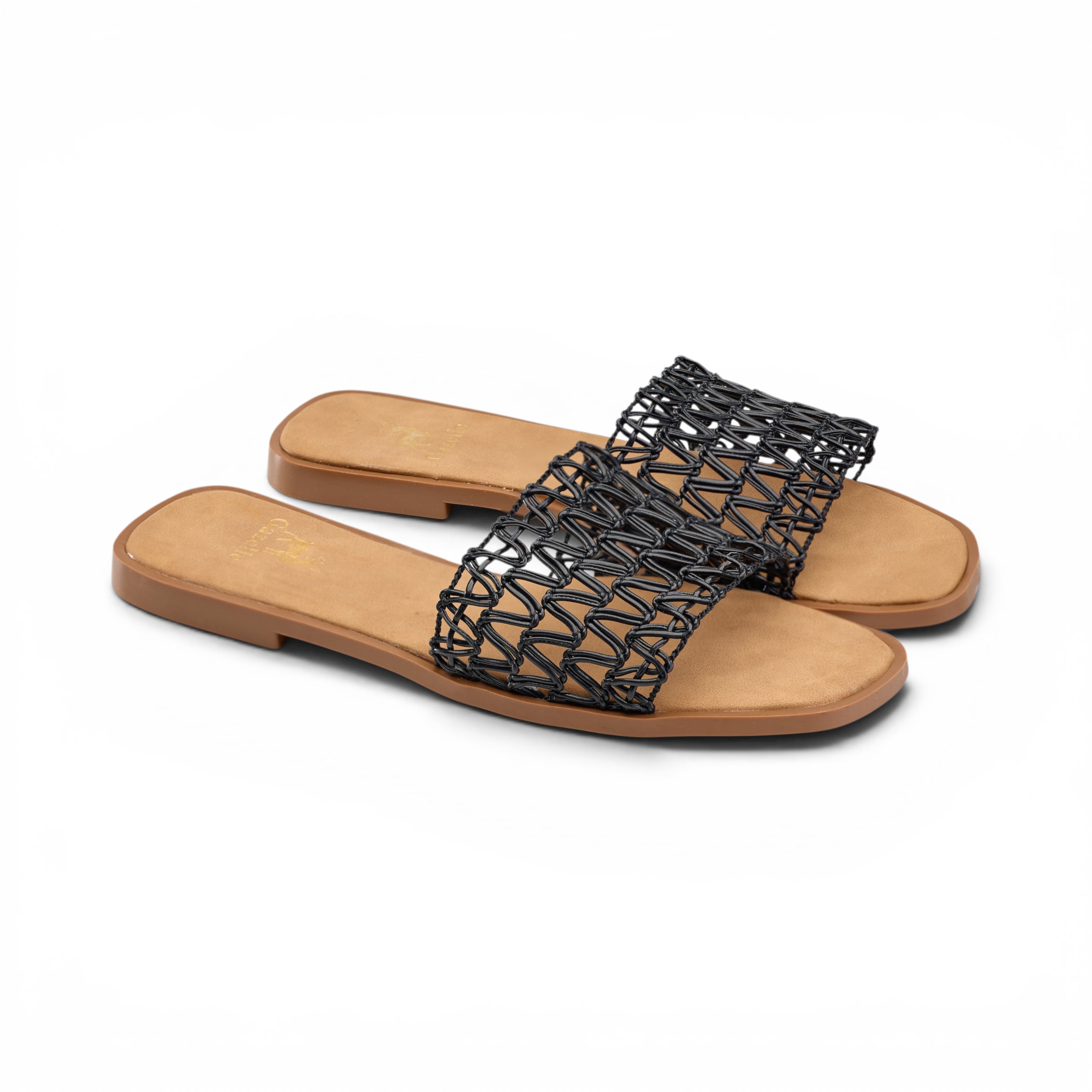 Women Black Strap Slipper