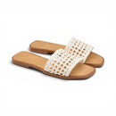 Women White Cutout Slide Slipper