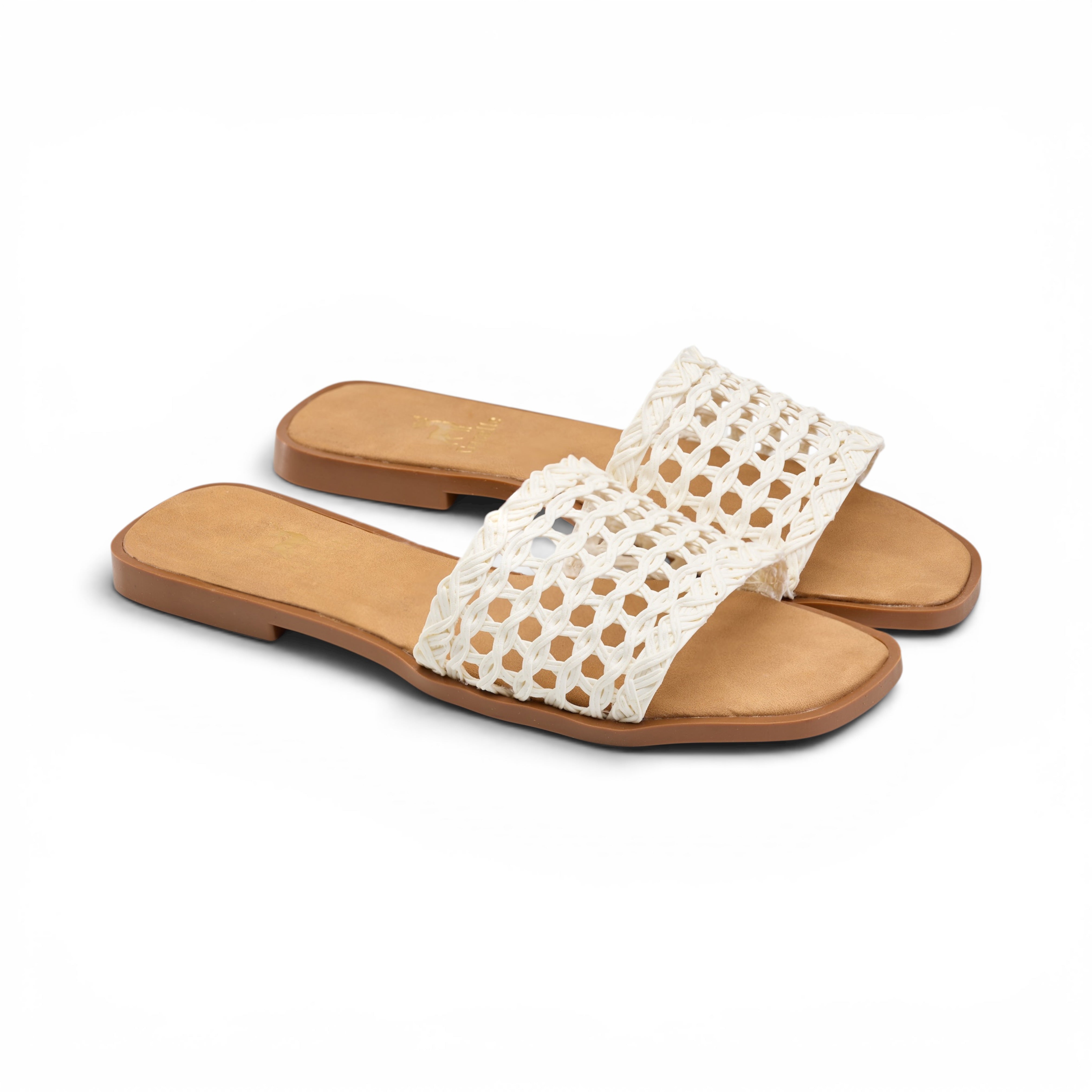 Women White Cutout Slide Slipper