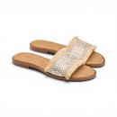 Women Silver Fringe Slide Slipper