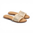Women Gold Fringe Slide Slipper