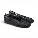 Black Crochet Mesh Ballet Flats