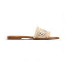 Women Gold Fringe Slide Slipper