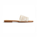 Women White Cutout Slide Slipper