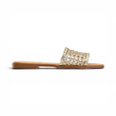Women Gold Cutout Slide Slipper