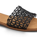 Women Black Strap Slipper