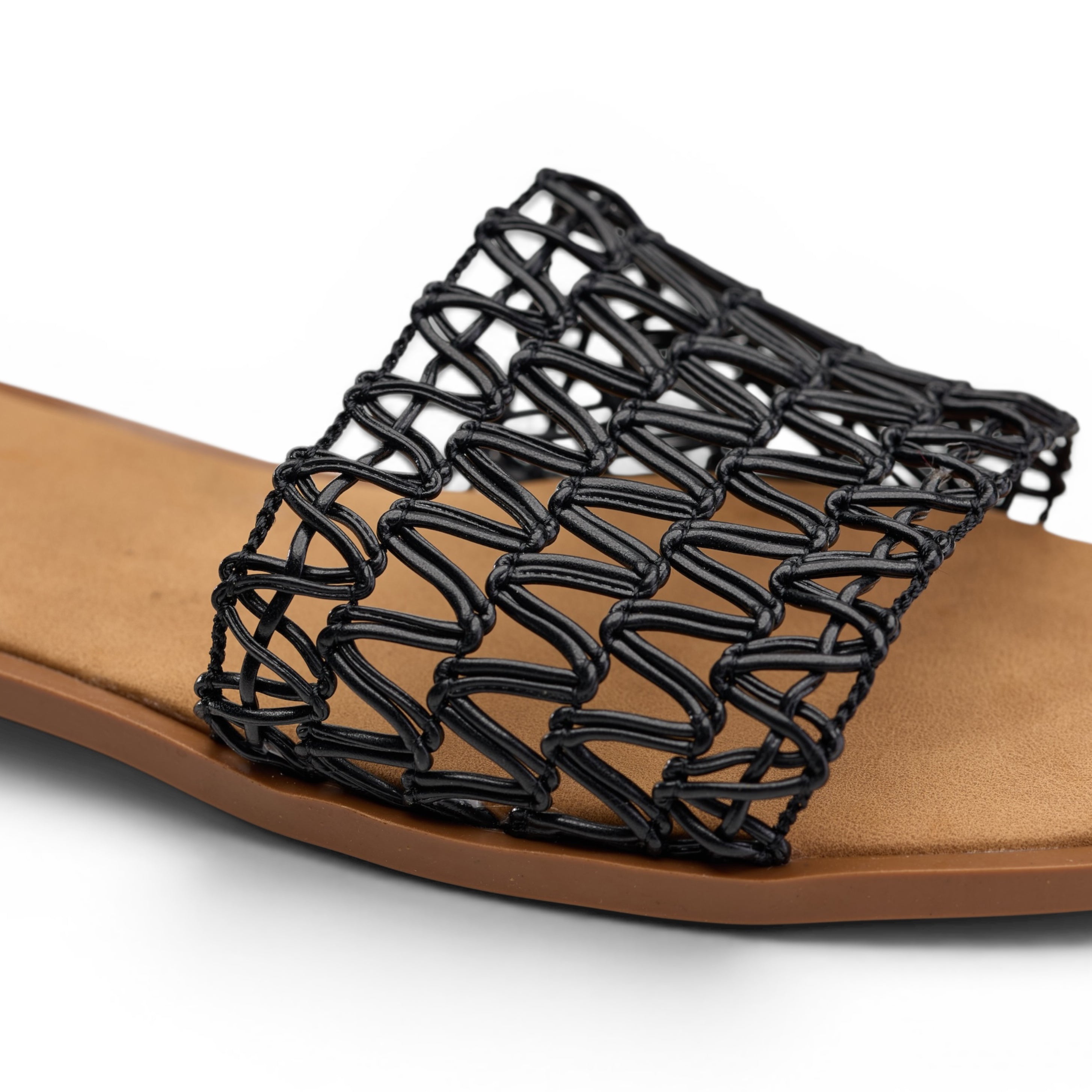 Women Black Strap Slipper