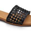 Women Black Cutout Slide Slipper