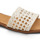 Women White Cutout Slide Slipper