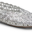 Silver Crochet Mesh Ballet Flats