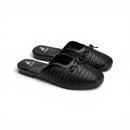 Black Perforated Bow Mule