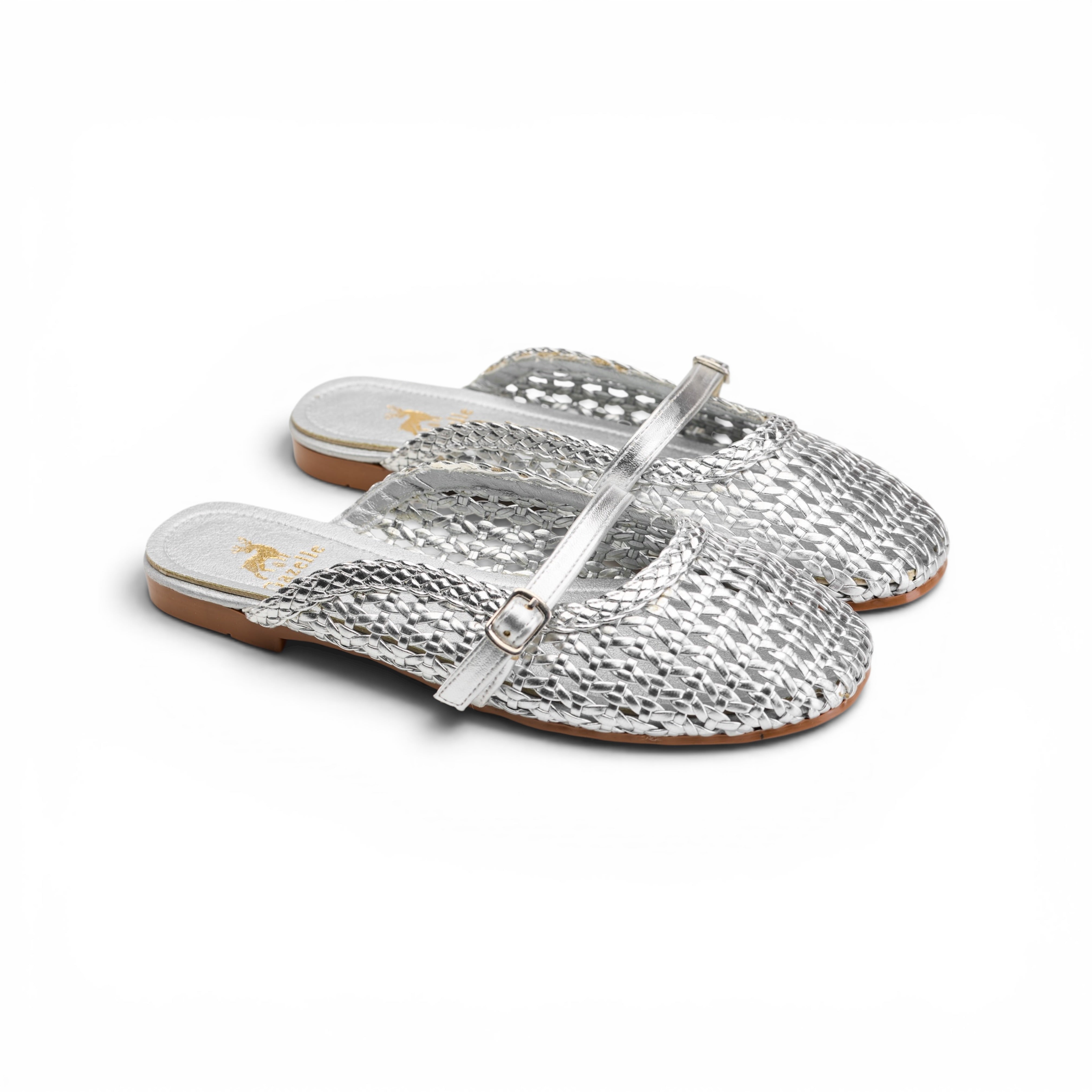Women Silver Buckle Mule