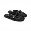 Women Black Buckle Mule