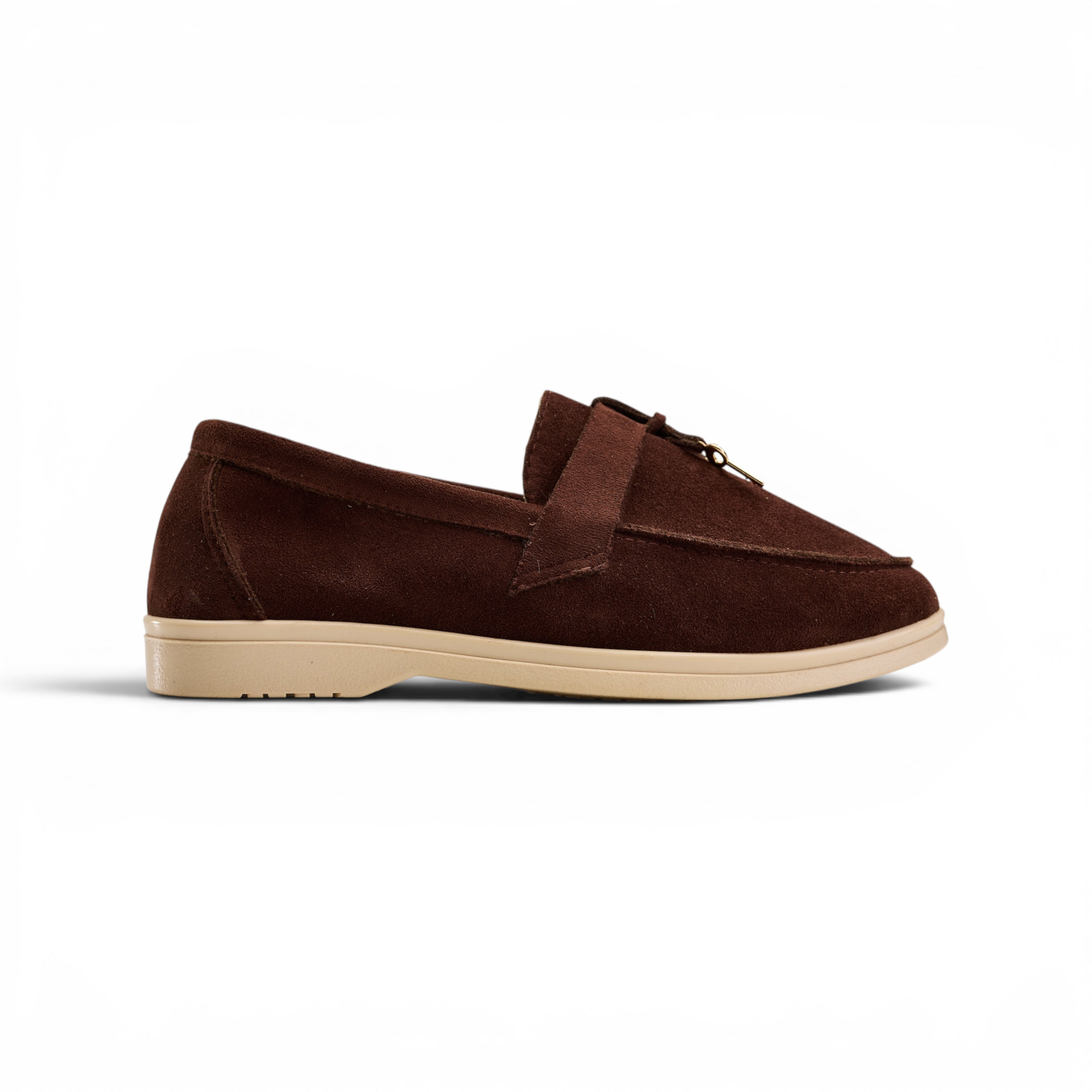 Women Brown Suede Tassel Loafers