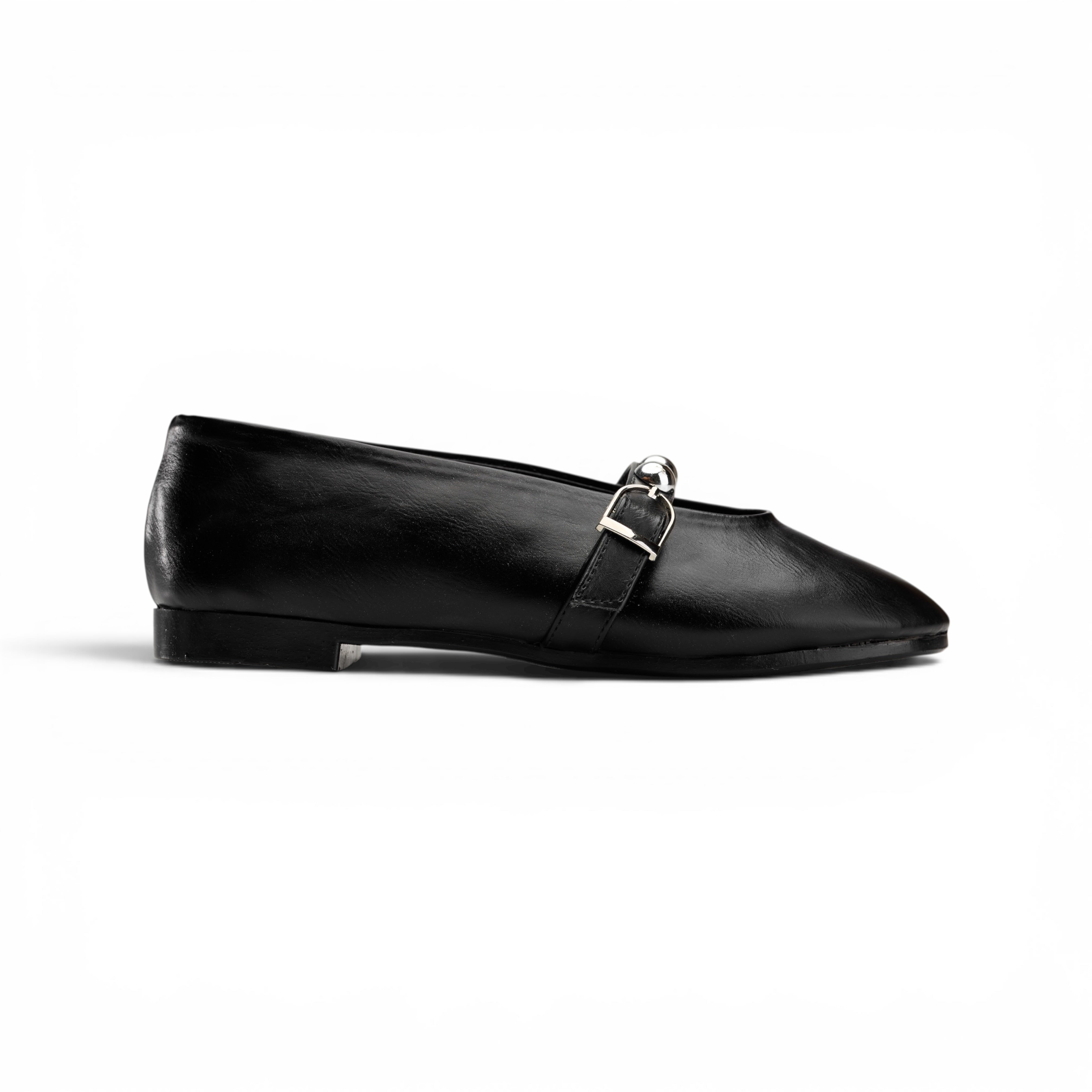 Wome Black Studded Ballerina