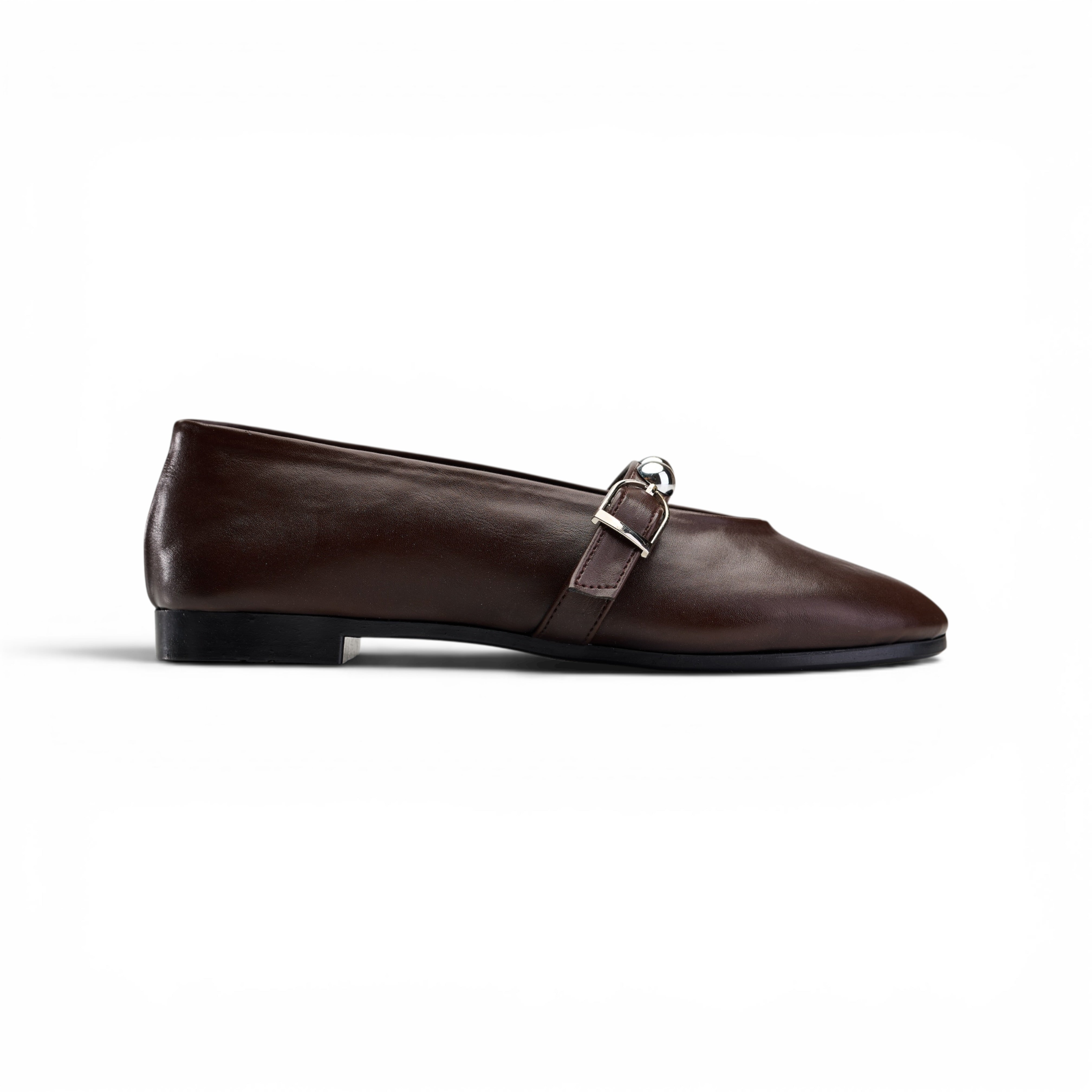Women Brown Studded Ballerina