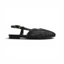 Black Lace Slingback Flats
