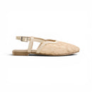 Beige Lace Slingback Flats