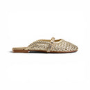 Women Gold Buckle Mule