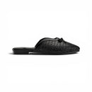 Black Perforated Bow Mule