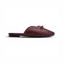 Burgundy Perforated Bow Mule