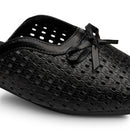 Black Perforated Bow Mule