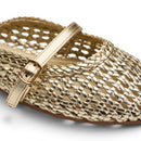 Women Gold Buckle Mule