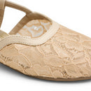 Beige Lace Slingback Flats