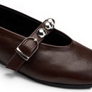 Women Brown Studded Ballerina