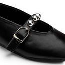 Wome Black Studded Ballerina