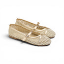 Gold Shimmer Mary Jane Ballet Flats