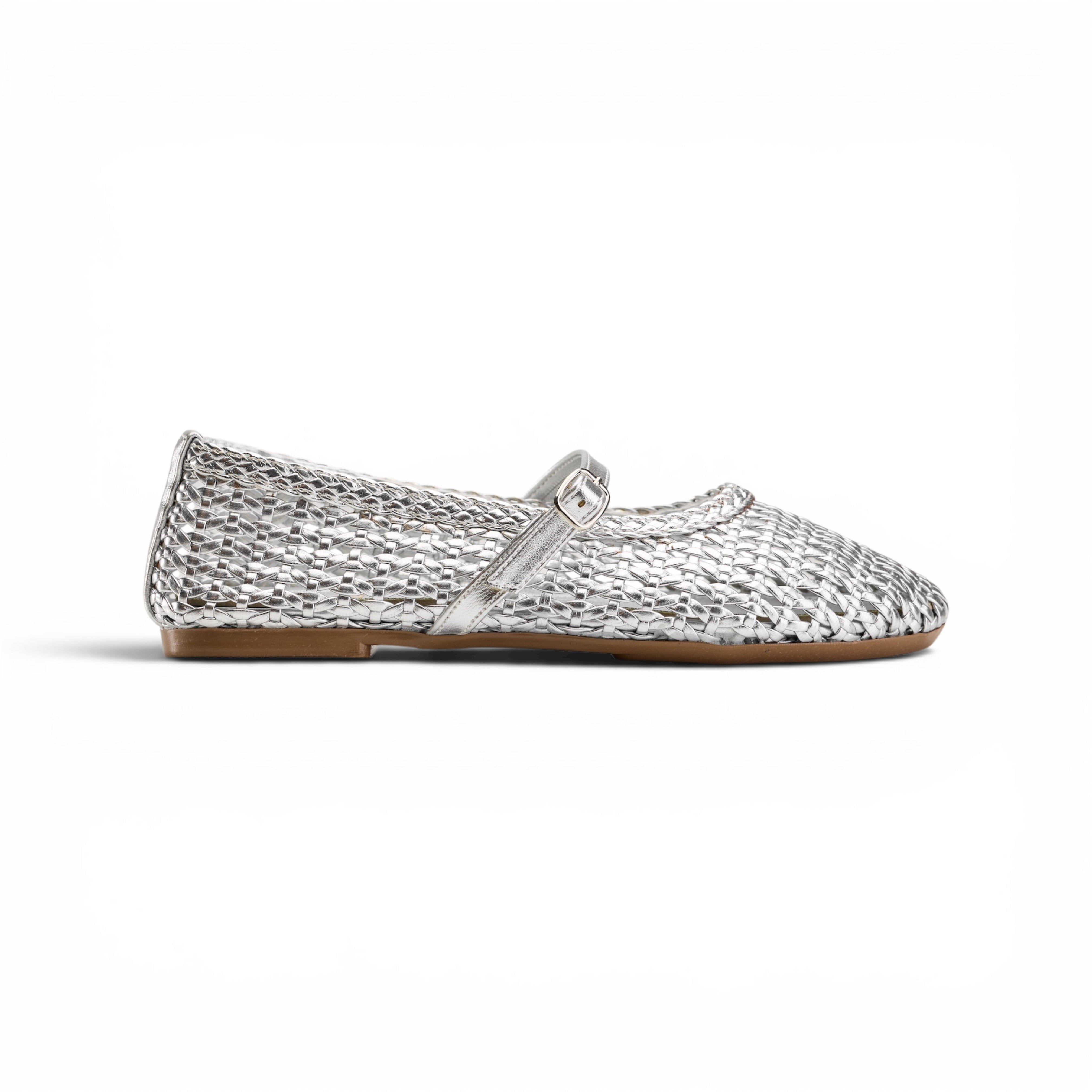 Women Silver Breathable Flat Shoes