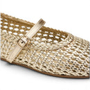 Women Gold Breathable Flat Shoes