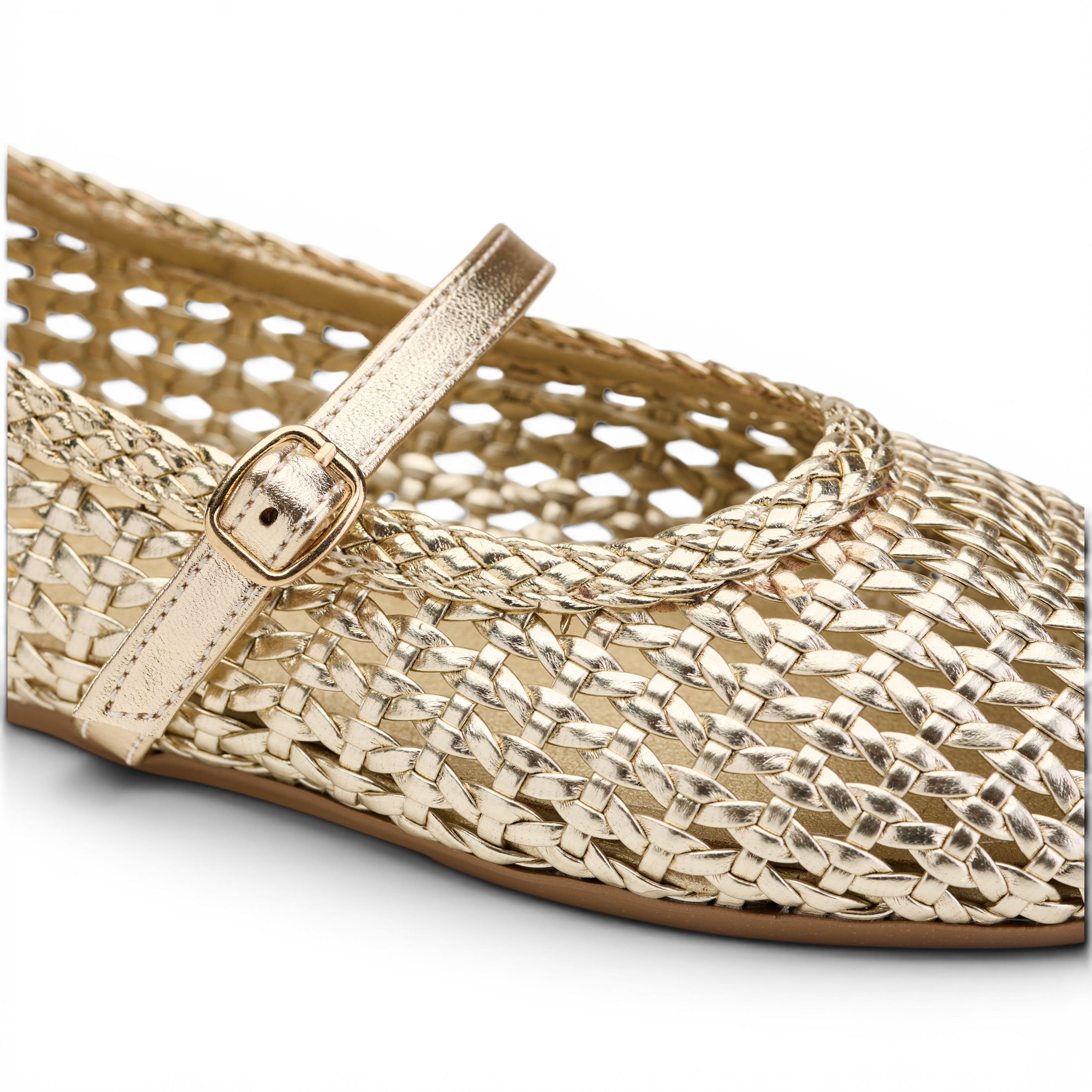 Women Gold Breathable Flat Shoes