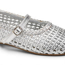 Women Silver Breathable Flat Shoes