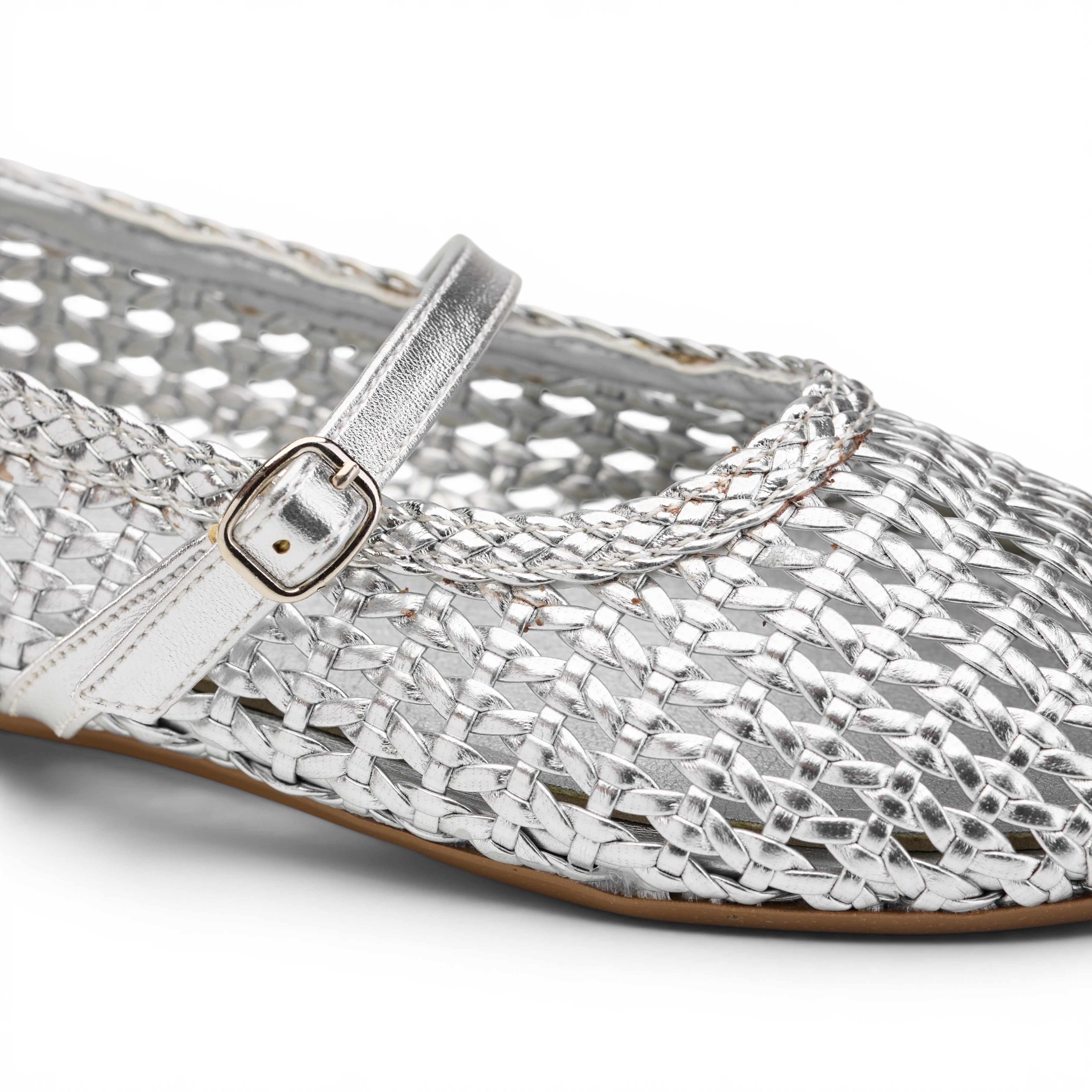 Women Silver Breathable Flat Shoes