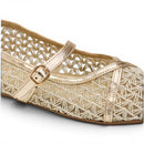 Gold Shimmer Mary Jane Ballet Flats