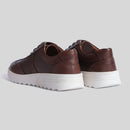 Brown Leather Jogger Sneakers