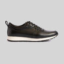 Black Leather Runner Sneakers