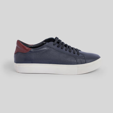 Navy Plain Sneakers