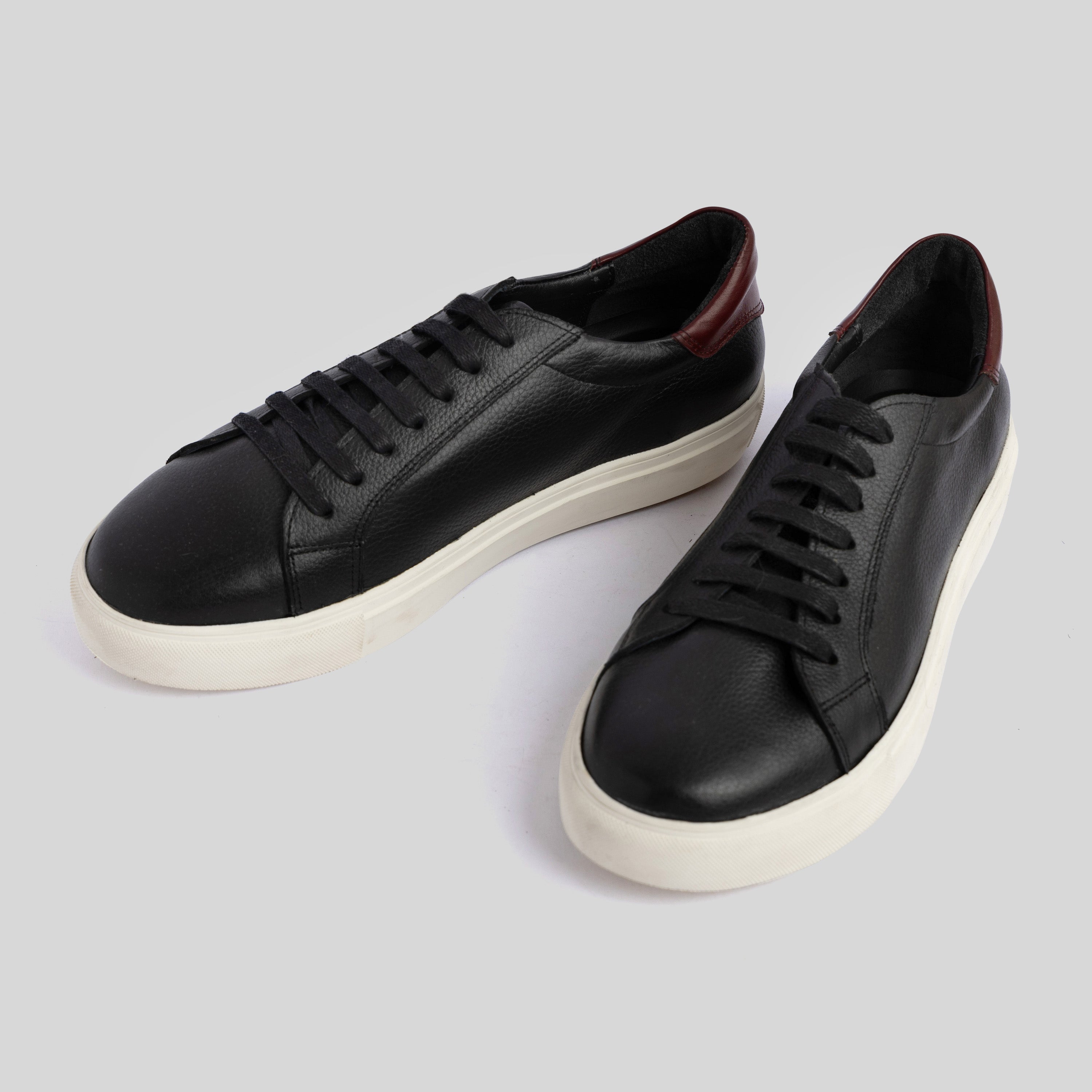 Black Plain Sneakers