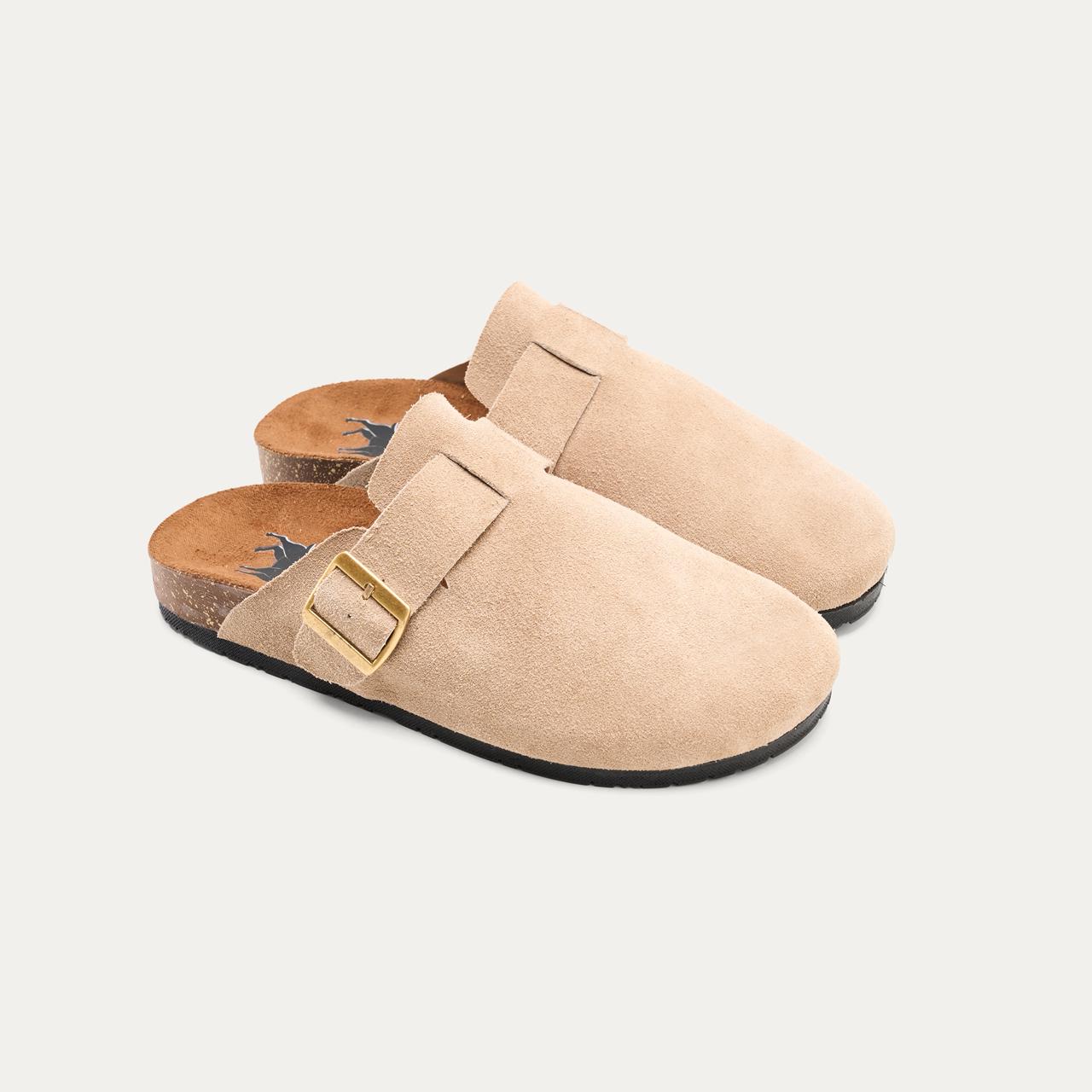 Beige Suede Clog