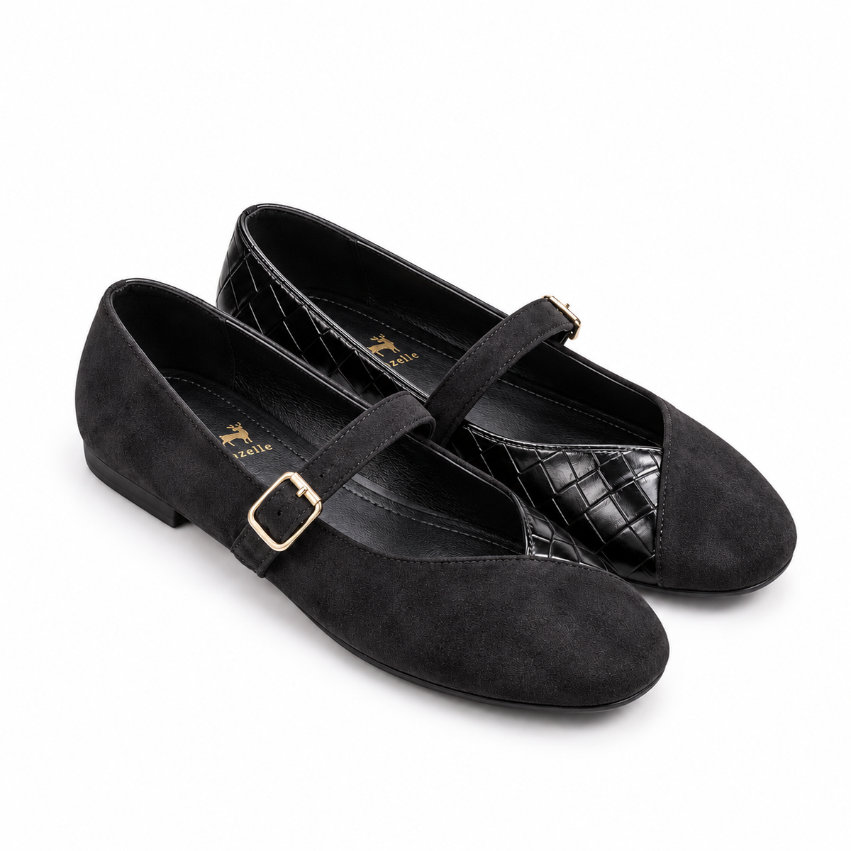 Women Romy Black Ballerinas